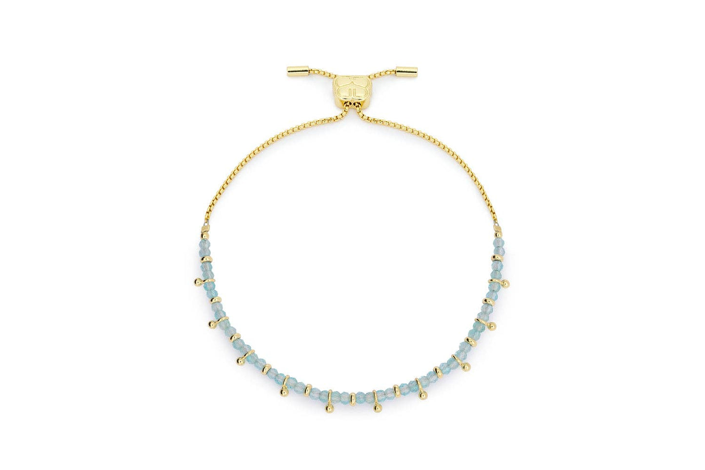 Harmony Gold & Blue Topaz Gemstone Slider Bracelet