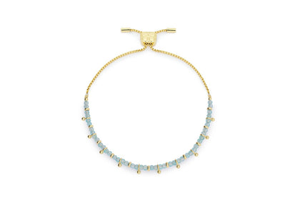 Harmony Gold & Blue Topaz Gemstone Slider Bracelet
