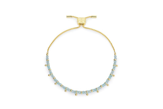 Harmony Gold & Blue Topaz Gemstone Slider Bracelet