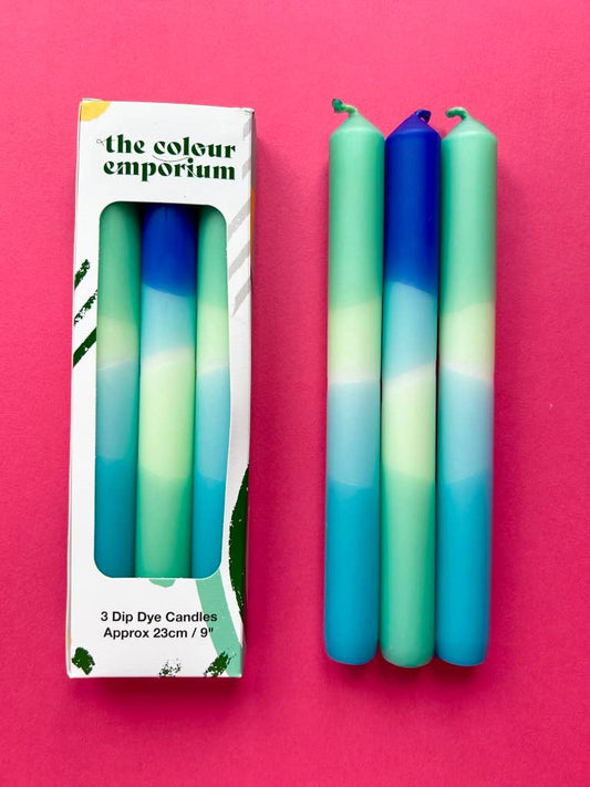 OCEAN BLUES Dip Die Dinner Candle Trio