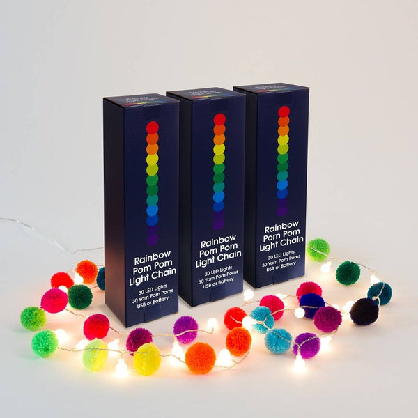 Pom Pom Light Chain  Rainbow