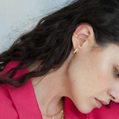 Starry Huggie Hoop Earrings