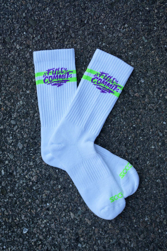 SOCCO x Ethan Campos - Full Commit Performance Skate Crew Socks - White
