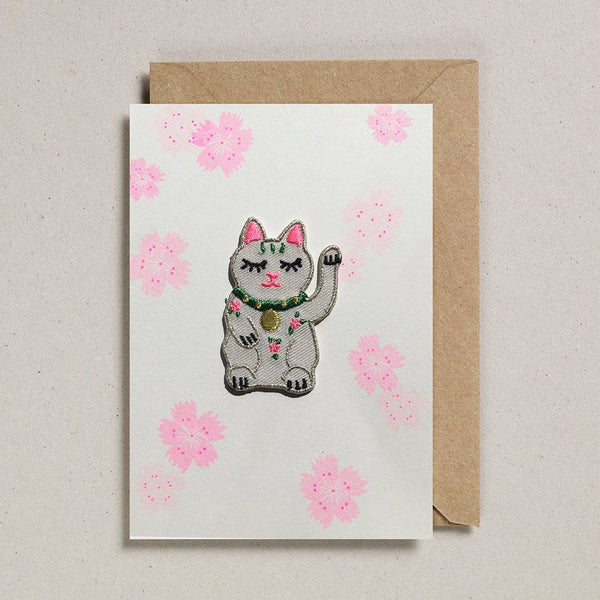 Patch Cards Lucky Cat Flowers