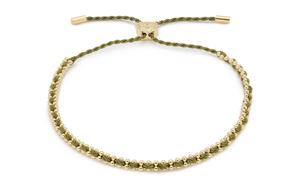 Braid Taupe Pull Through Woven Bracelet