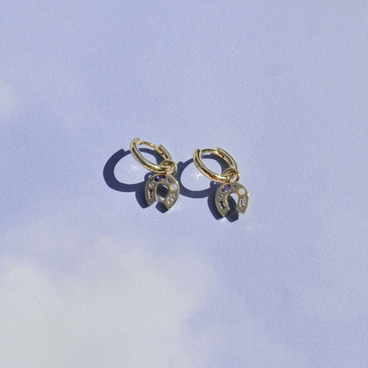 Mini Lucky Charm Hoop Earrings