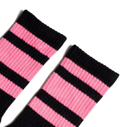 SOCCO Crew | Black with Pink Stripes