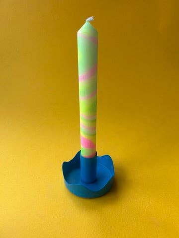 Blue Colour Pop Wavy Candle Holder