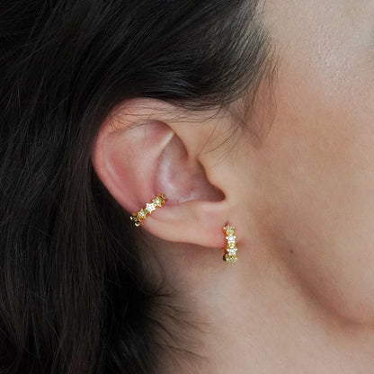 Starry Huggie Hoop Earrings