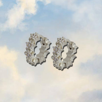 Starry Huggie Hoop Earrings