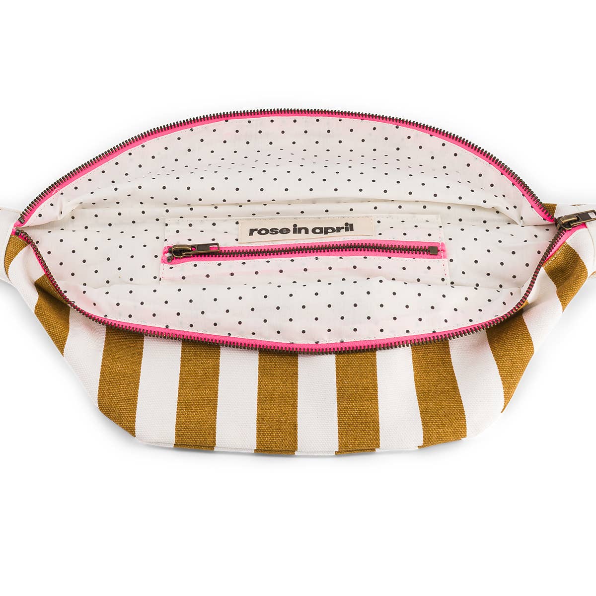 WOMEN BUM BAG STRIPES CARAMEL
