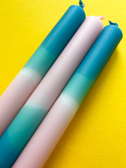 RAINDROPS & ROSES Dip Dye Dinner Candles Trio