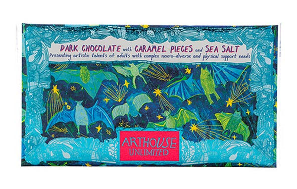 Bat Mates, Dark Chocolate Bar with Caramel & Sea Salt