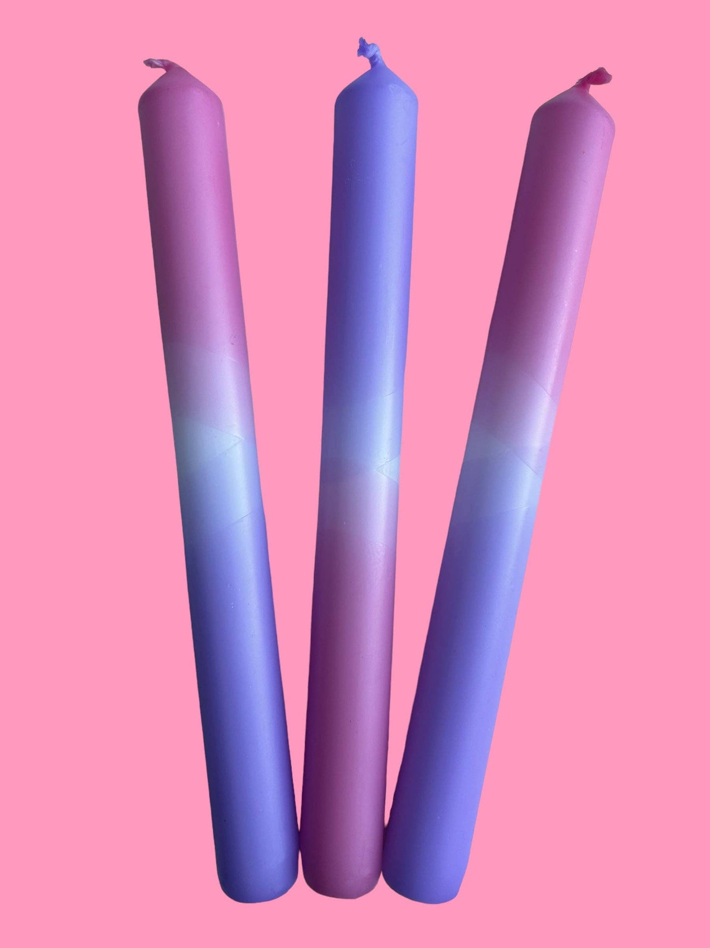 PINK PETALS Dip Dye Dinner Candles Trio