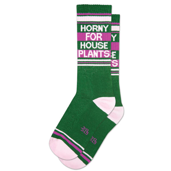 Horny For House Plants Gym Crew Socks