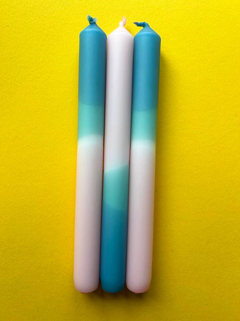 RAINDROPS & ROSES Dip Dye Dinner Candles Trio