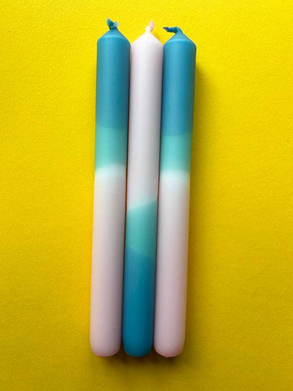 RAINDROPS & ROSES Dip Dye Dinner Candles Trio