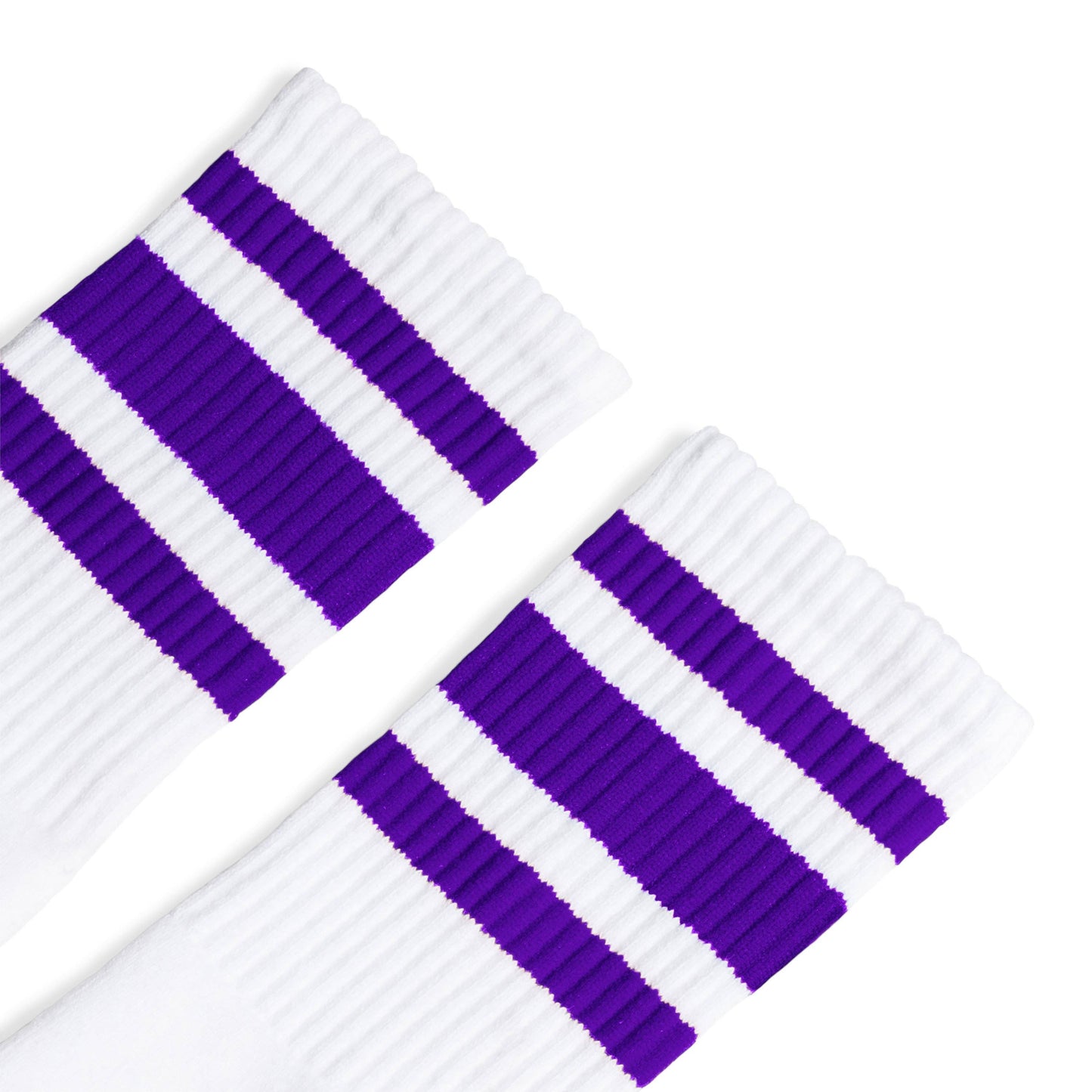SOCCO Purple Striped Crew | White