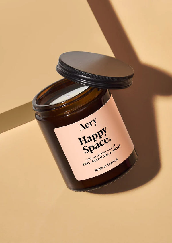 Aery Happy Space Scented Jar Candle - Rose, Geranium & Amber