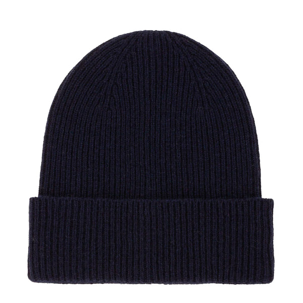 Cashmere Beanie Hat- Navy