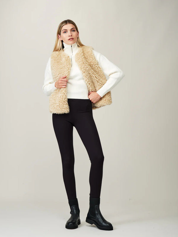 Faux Sheepskin Gilet- Cream