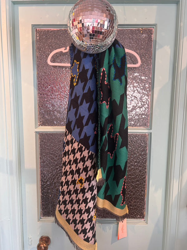 Ombre London Scarf with hand embroidery