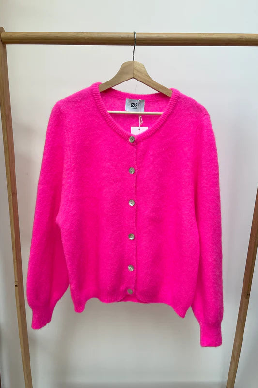 Alma Alpacca Cardigan- Neon Pink