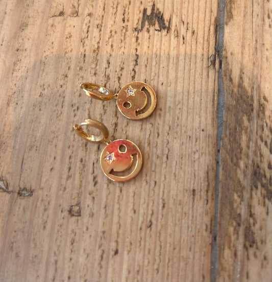 Smiley Huggie Earrings