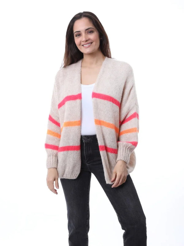 Striped cardigan - Cream