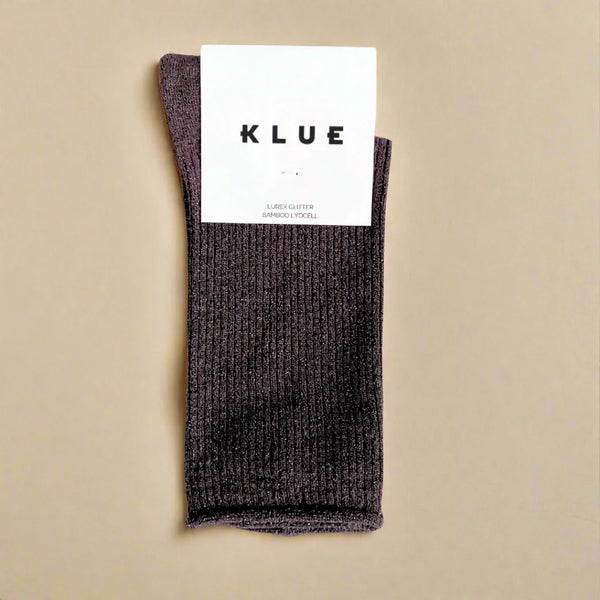 Klue Lurex Socks Chocolate Dark Brown