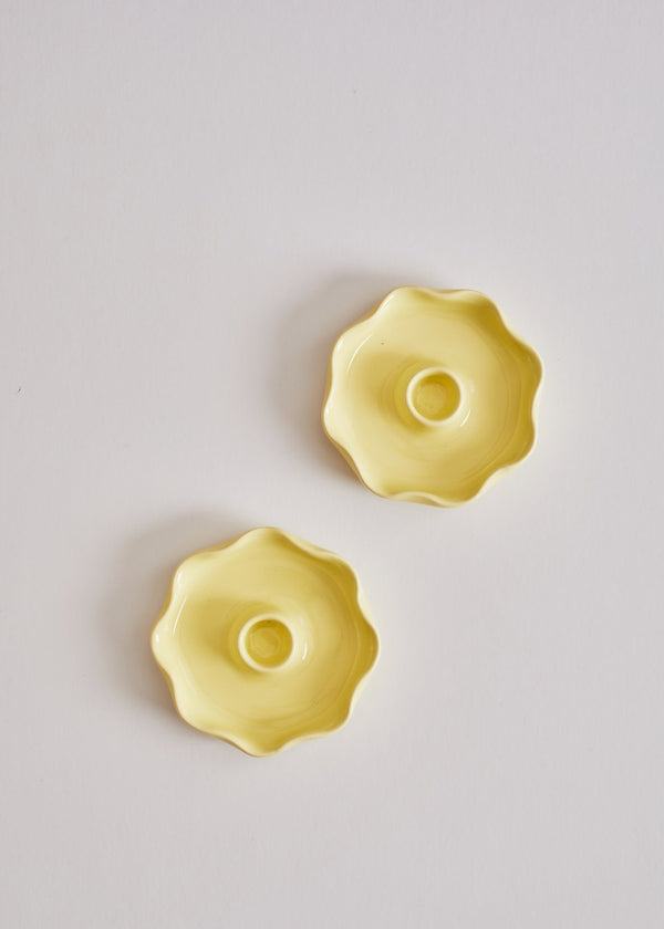 Scallop candle holder - Yellow