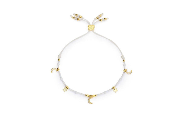 Rania White & Gold Celestial Charm Bracelet