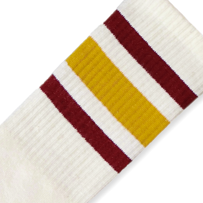 SOCCO Naturals | Cardinal Red & Brass Striped Crew