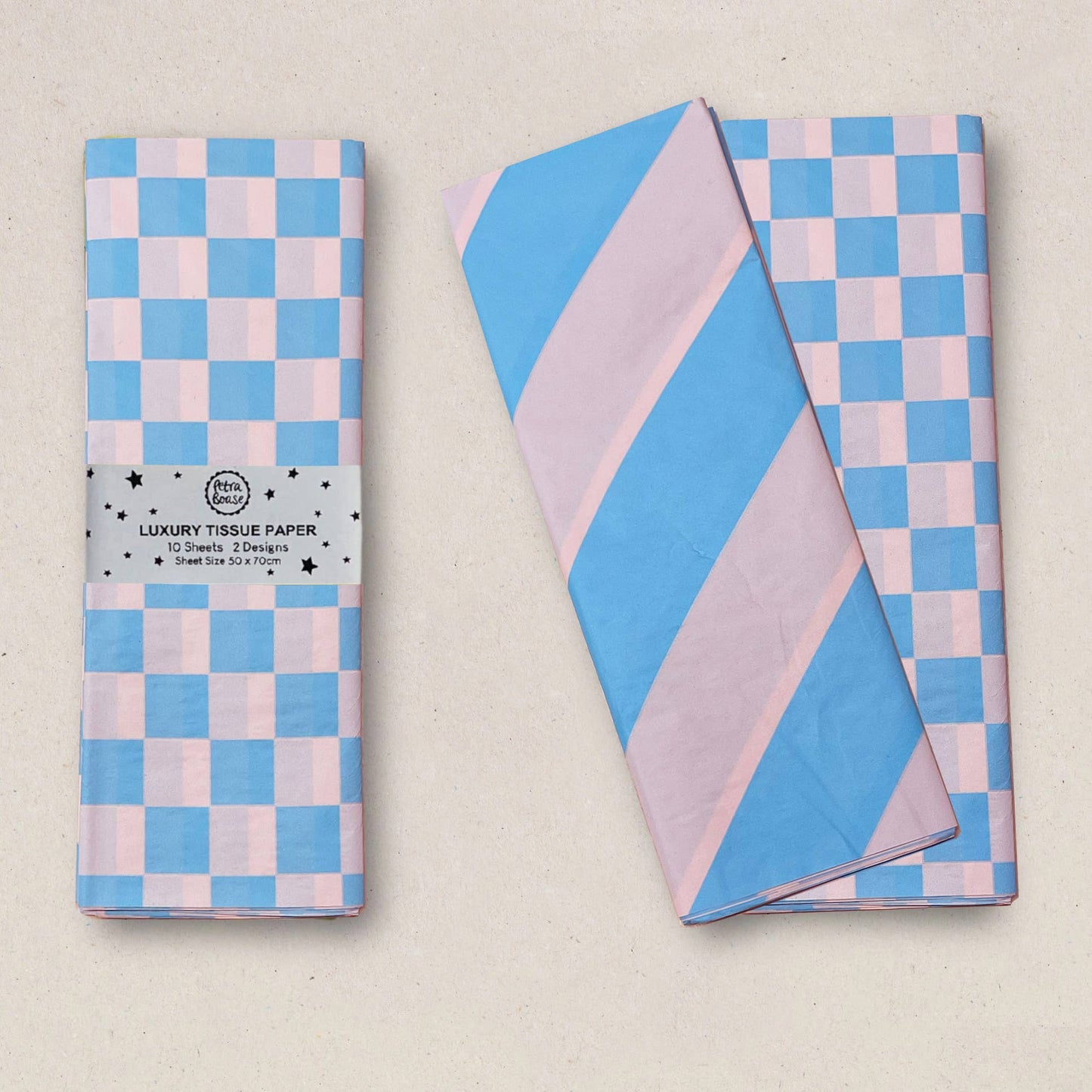 Luxury Patterned Tissue Paper Gift Wrap | Peach & Sky