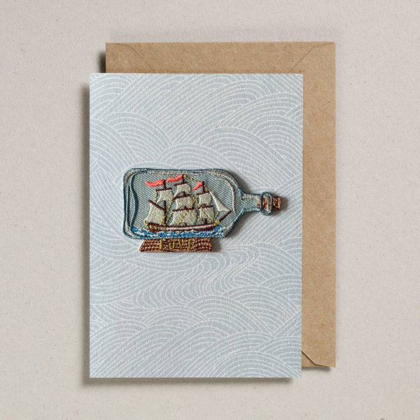 Patch Cards Ship In A Bottle Love