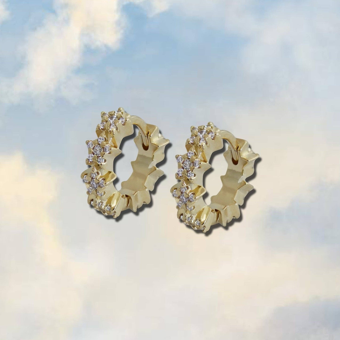 Starry Huggie Hoop Earrings