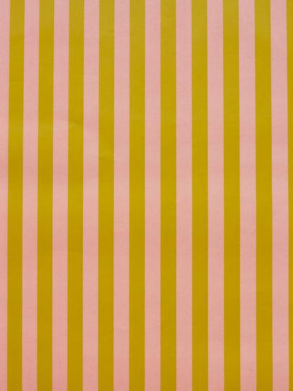 Classic Stripe Gift Wrap Green & Pink