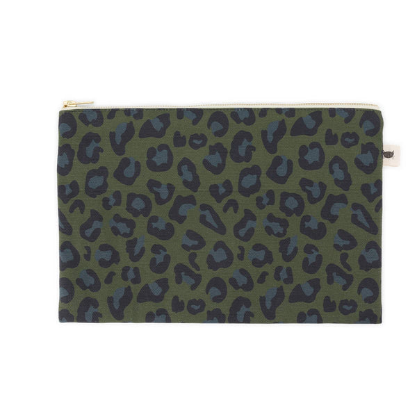 LILI FLAT POUCH LEOPARD KAKI