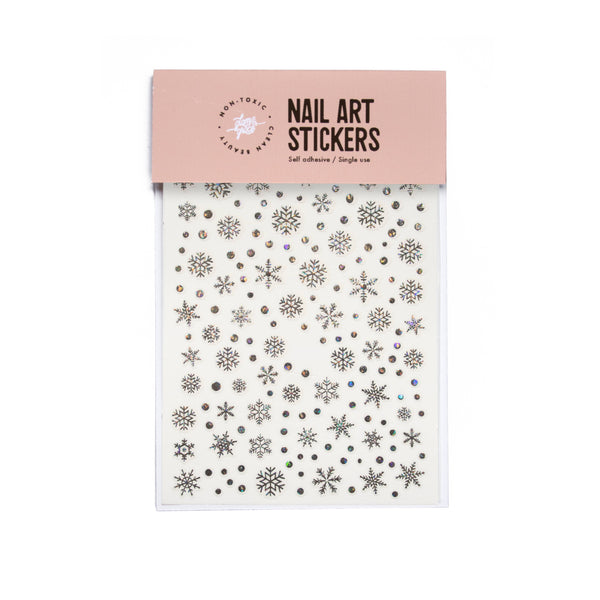 Nail Art Stickers - Snowflakes Holographic Silver