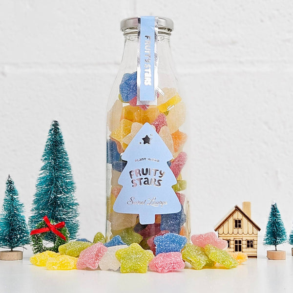 Vegan Fizzy Fruity Stars Glass Christmas Jar