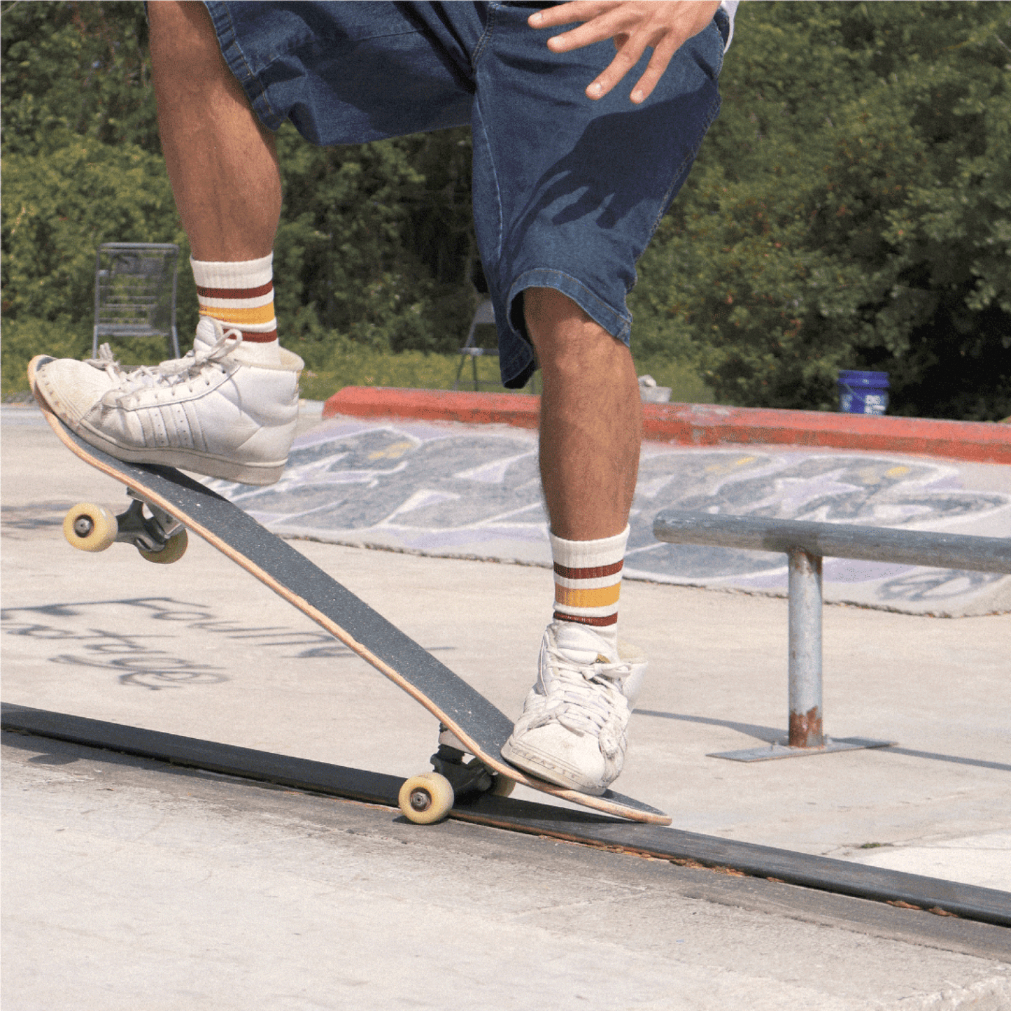 SOCCO Naturals | Cardinal Red & Brass Striped Crew