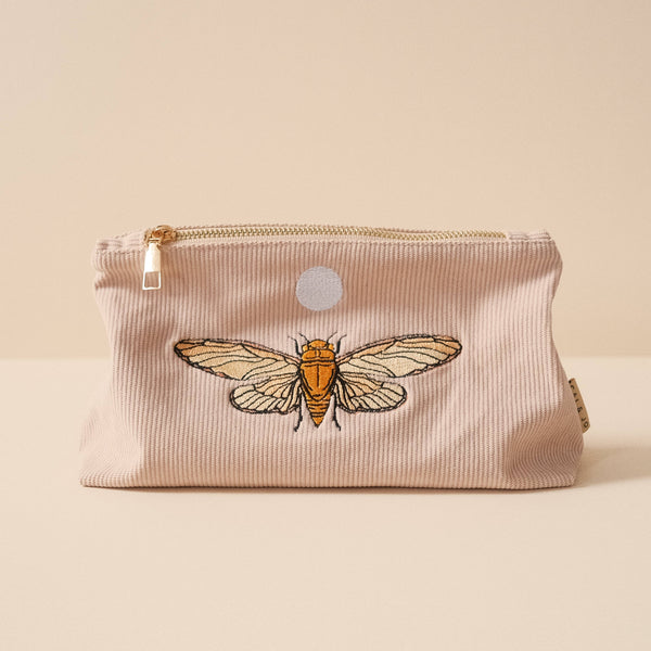 Medium Corduroy Pouch in Pale Pink