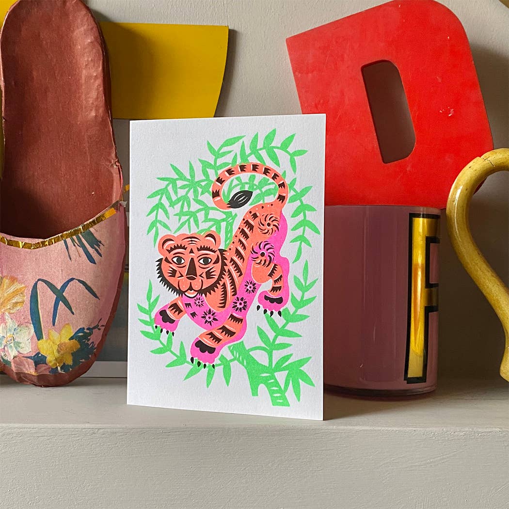 Riso Papercut Cards - Tiger