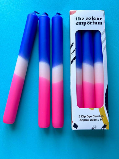 PINKBERRY DIVE Dip Dye Dinner Candle Trio