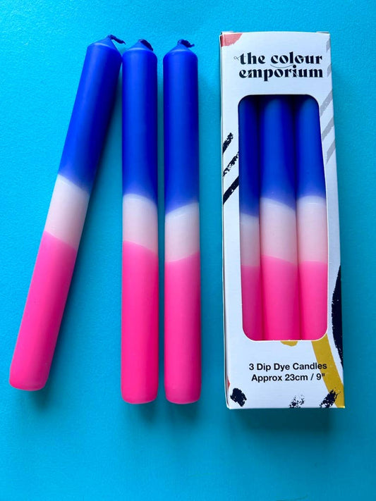 PINKBERRY DIVE Dip Dye Dinner Candle Trio