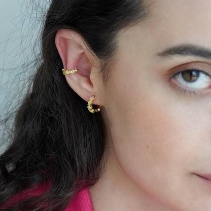 Starry Huggie Hoop Earrings