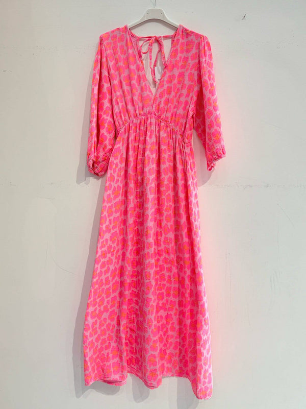 Cotton gauze dress 2394-BIG LEOPARD