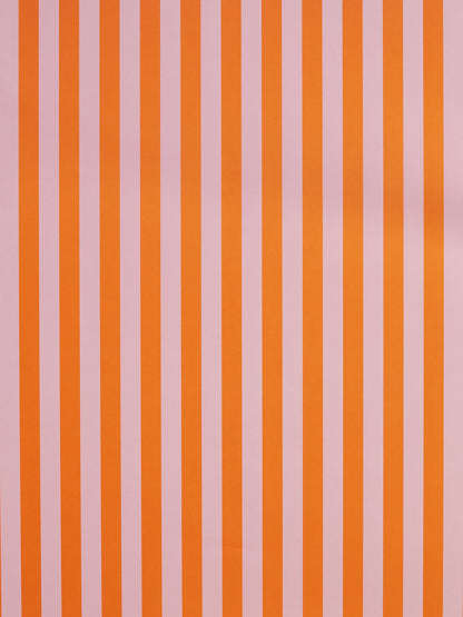 Classic Stripe Gift Wrap Orange & Pink