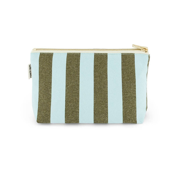 POUCH SOFIA STRIPES  AQUA / OLIVE