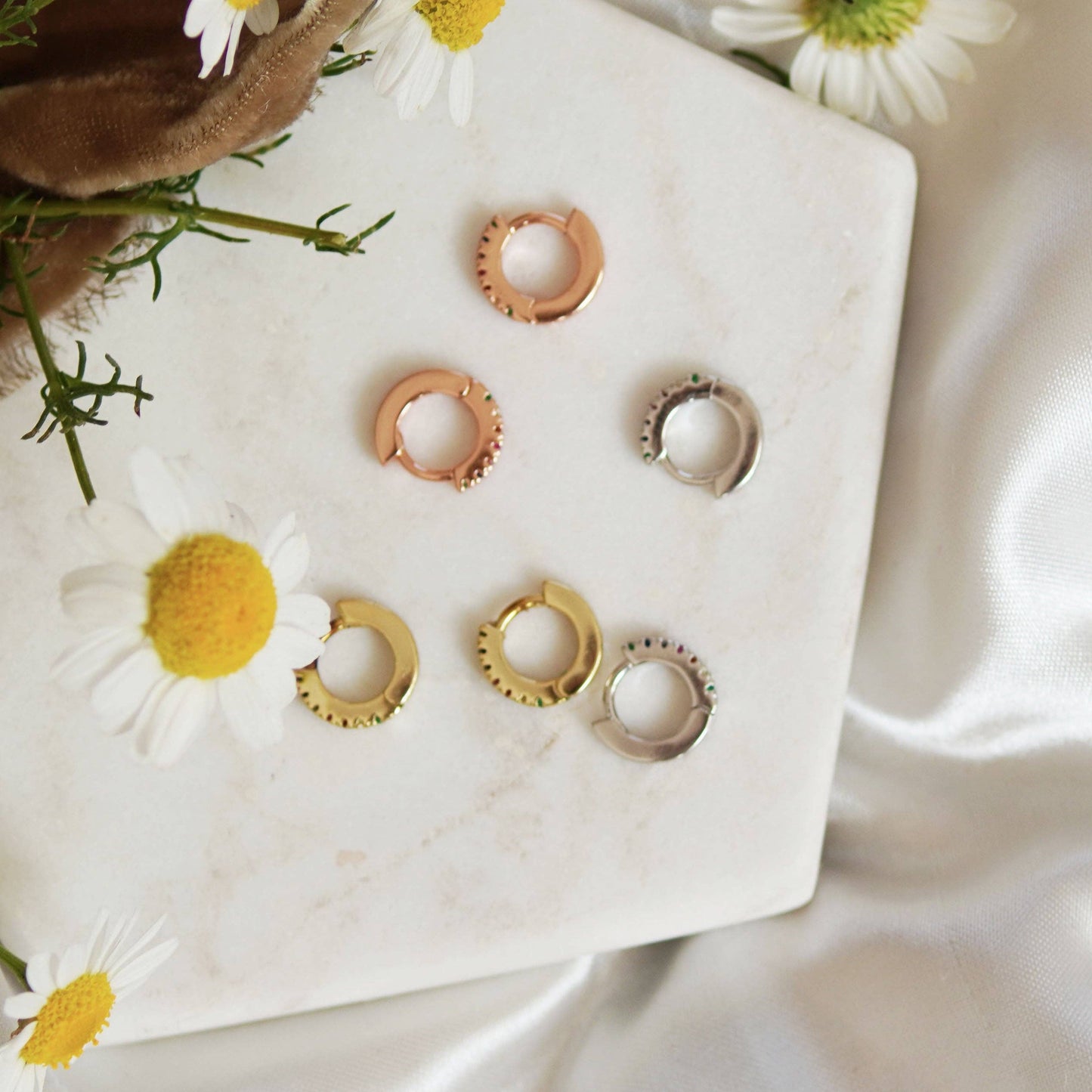 Rainbow Huggie Hoop Earrings